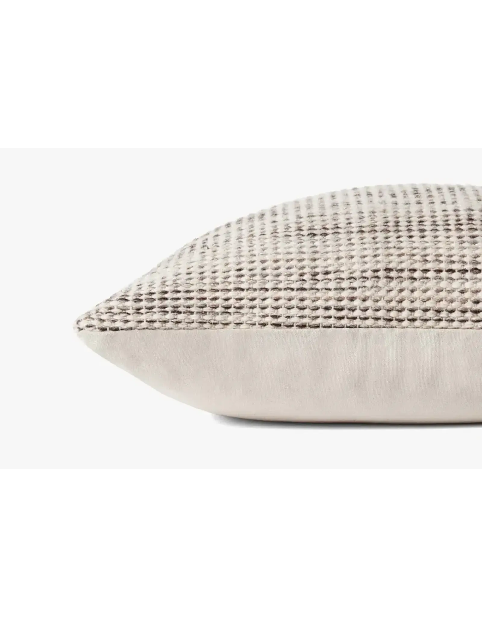 Amber Lewis × Loloi Morro Natural/Grey Pillow, 22x22