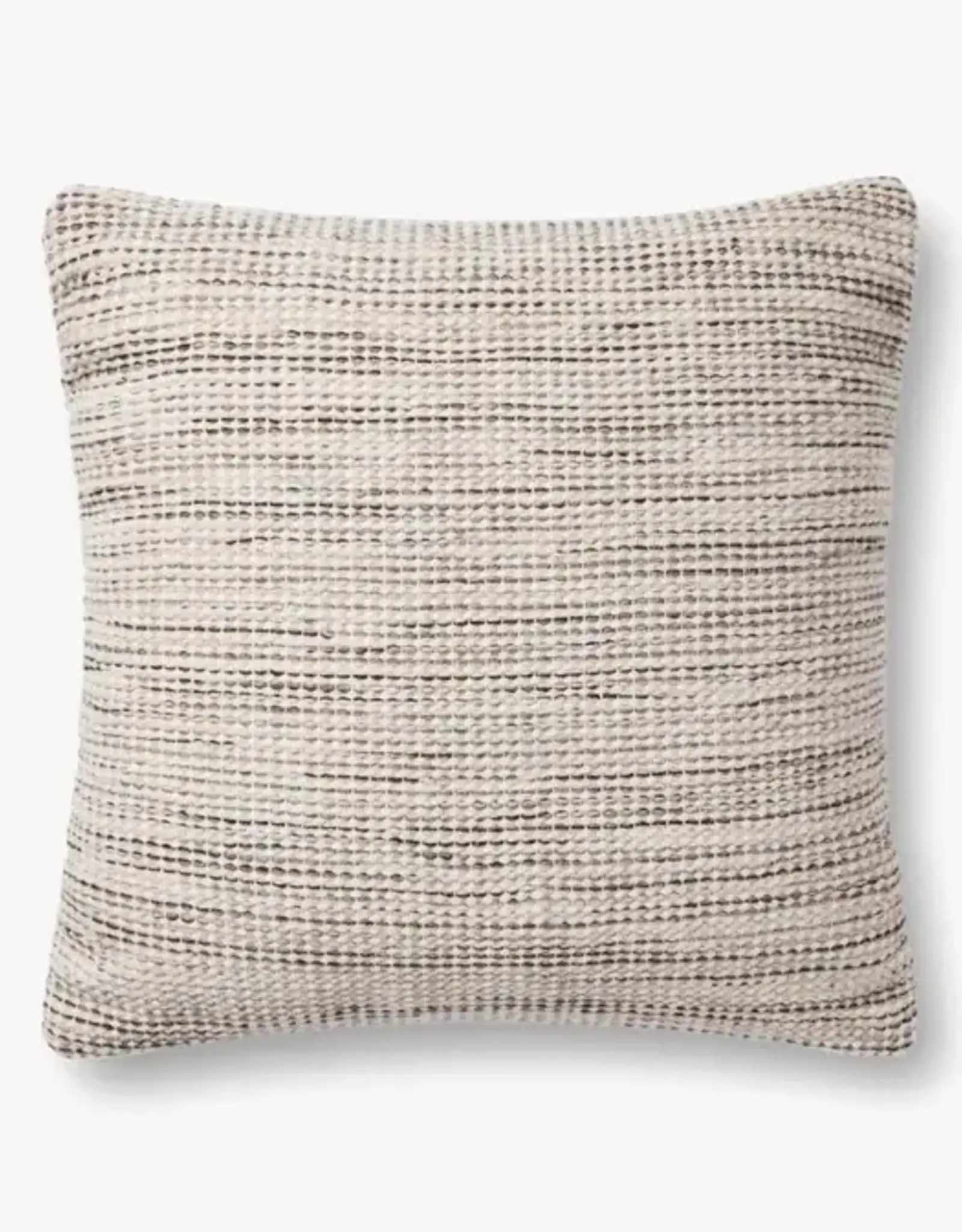 Amber Lewis × Loloi Morro Natural/Grey Pillow, 22x22