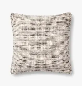 Amber Lewis × Loloi Morro Pillow, Natural / Grey - 22X22