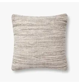 Amber Lewis × Loloi Morro Natural/Grey Pillow, 22x22