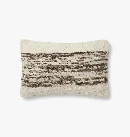 Amber Lewis × Loloi Joan Pillow, Ivory/Tobacco- 13x21