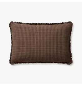 Chris Loves Julia × Loloi Chocolate / Latte Pillow, 16x26