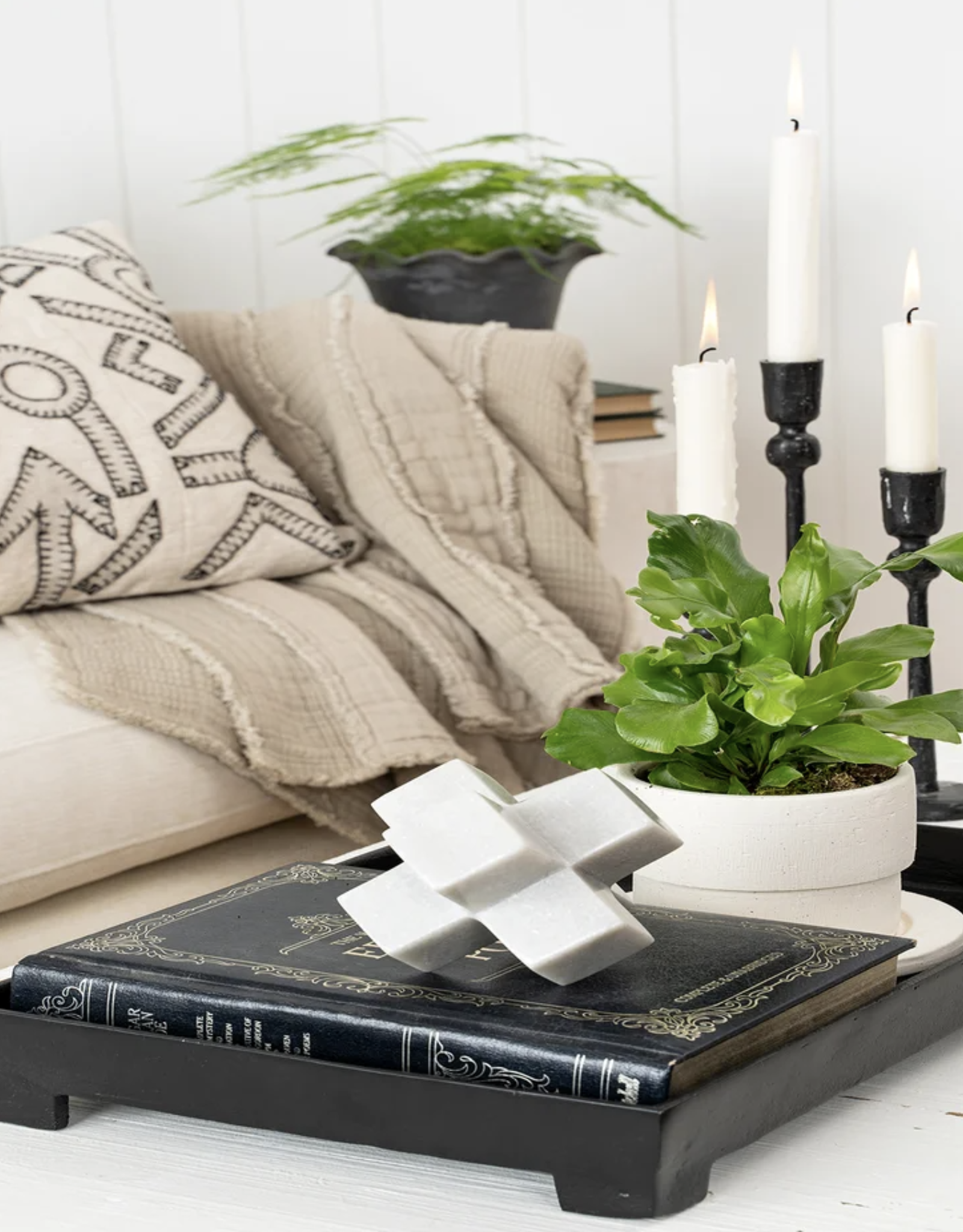 Footed Coffee Table Tray L, Black