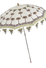 Palms Block Print Parasol Green