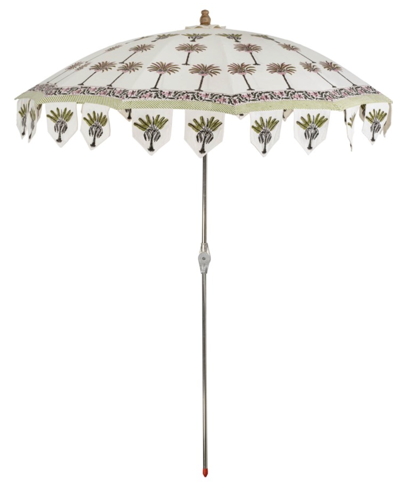 Palms Block Print Parasol Green