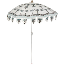 Palms Block Print Parasol Blue