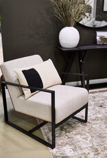 Stamford I Beige Fabric Wrapped Metal Frame Accent Chair