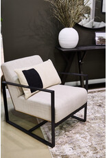 Stamford I Beige Fabric Wrapped Metal Frame Accent Chair