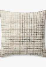 Chris Loves Julia × Loloi Beige/Black Pillow, 22x22