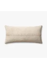 Chris Loves Julia × Loloi Ivory Pillow , 12x27