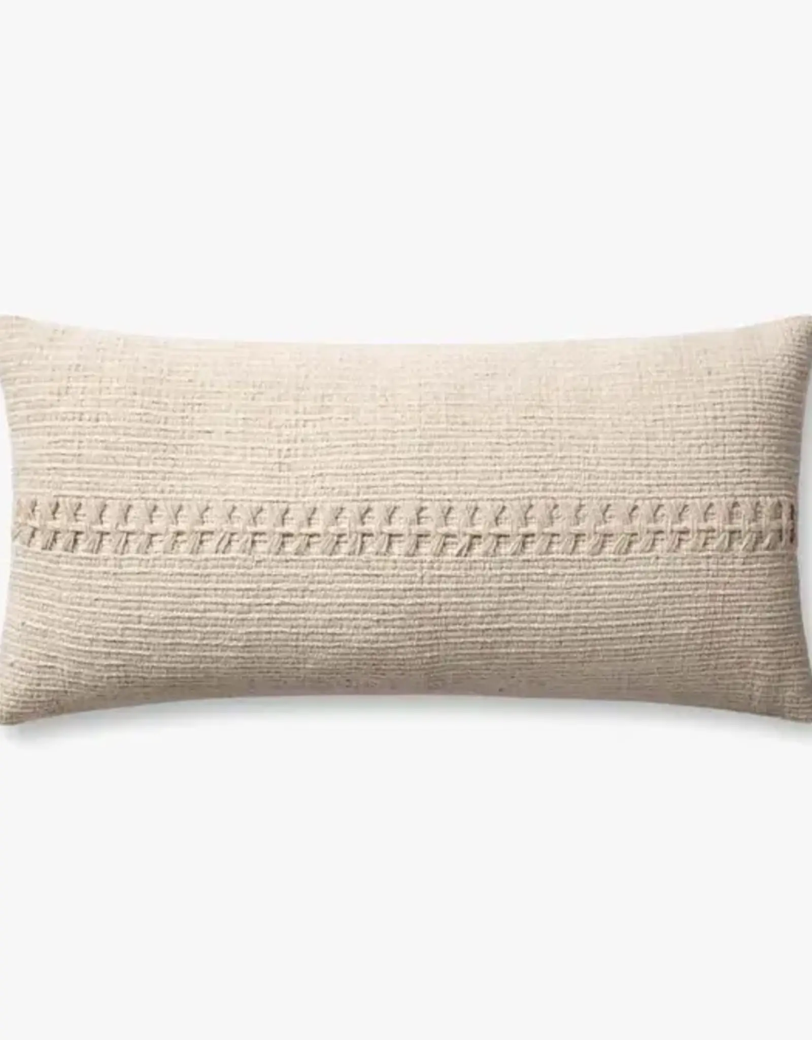 Chris Loves Julia × Loloi Ivory Pillow Case, 12x27