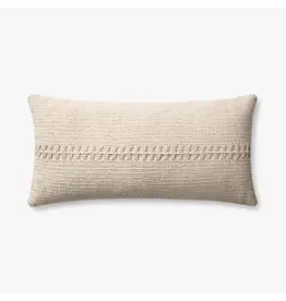Chris Loves Julia × Loloi Ivory Pillow , 12x27