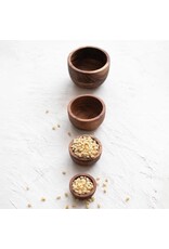 S/4 2 to 4" Round Acacia Wood Nesting Bowls, Espresso Finish