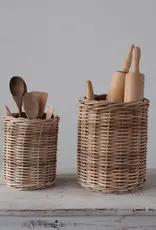 Hand-Woven Wicker Basket/Container, Set of 2