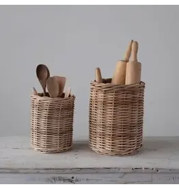 Hand-Woven Wicker Basket/Container, Set of 2