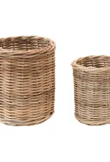 Hand-Woven Wicker Basket/Container, Set of 2