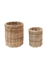 Hand-Woven Wicker Basket/Container, Set of 2
