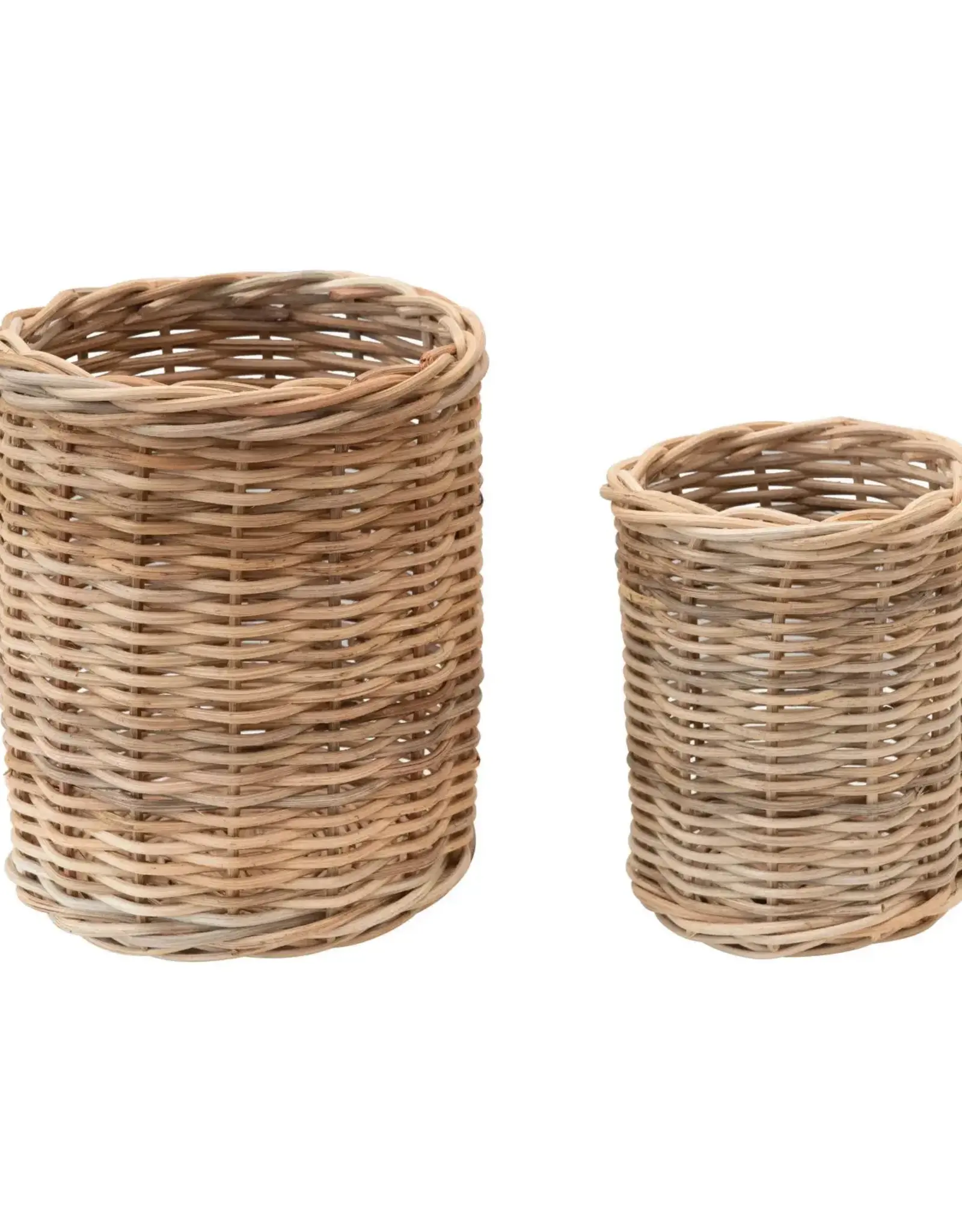 Hand-Woven Wicker Basket/Container, Set of 2