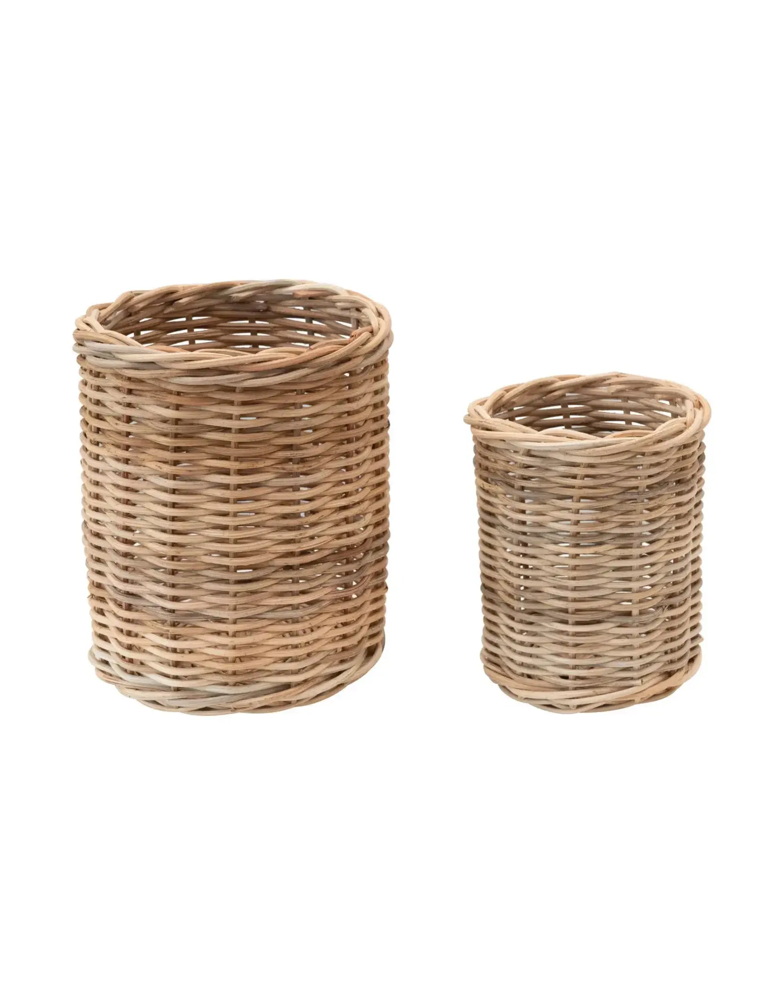 Hand-Woven Wicker Basket/Container, Set of 2