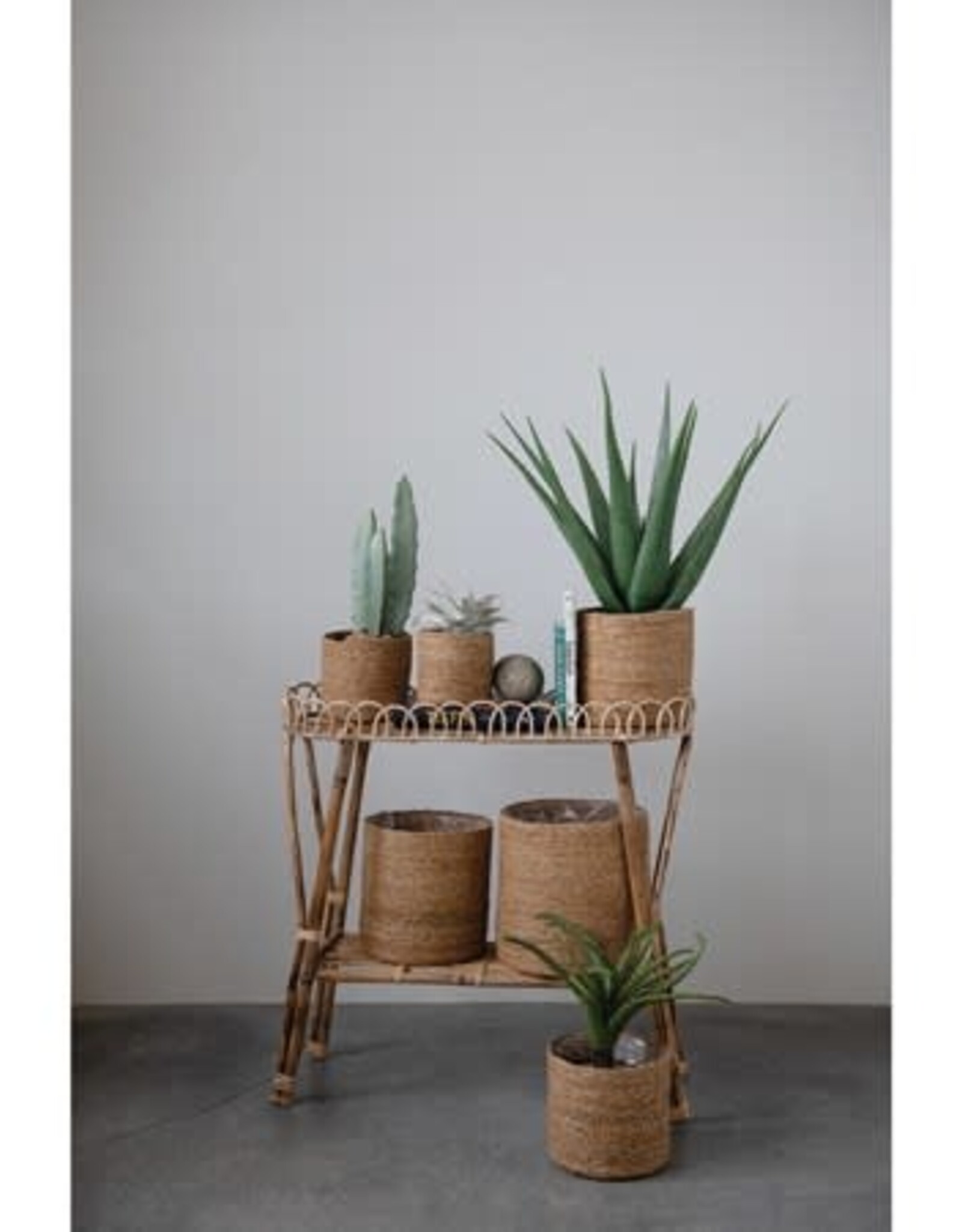 Hand-Woven Baskets with Plastic Lining