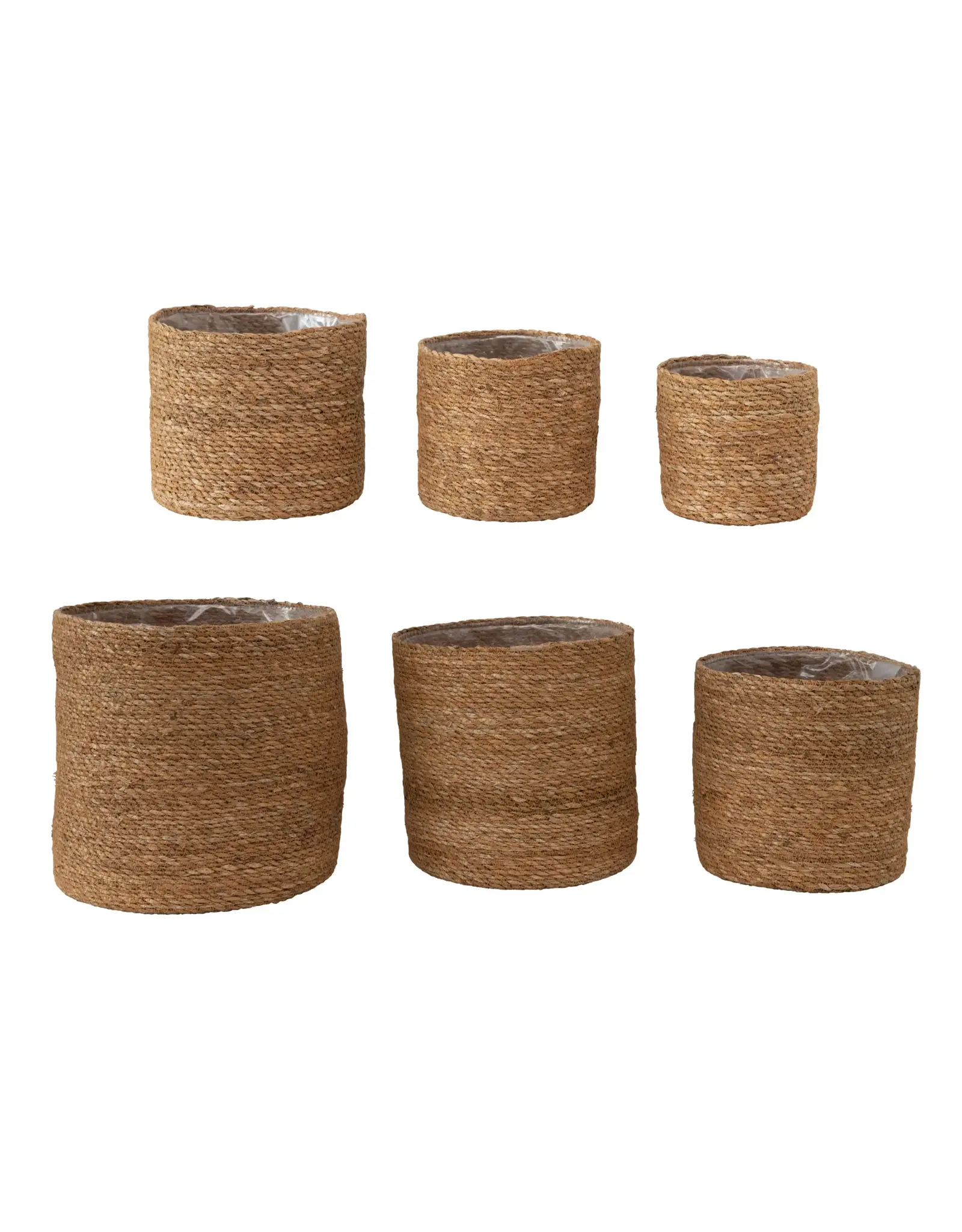 Hand-Woven Baskets with Plastic Lining