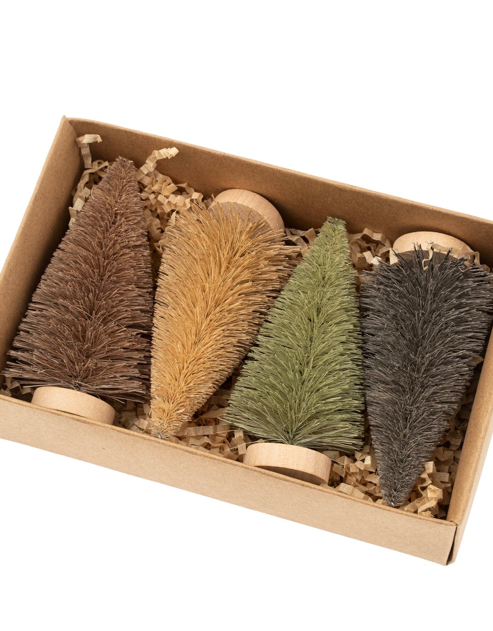 Earthy Bottle Brush Trees S/4