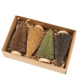 Earthy Bottle Brush Trees S/4