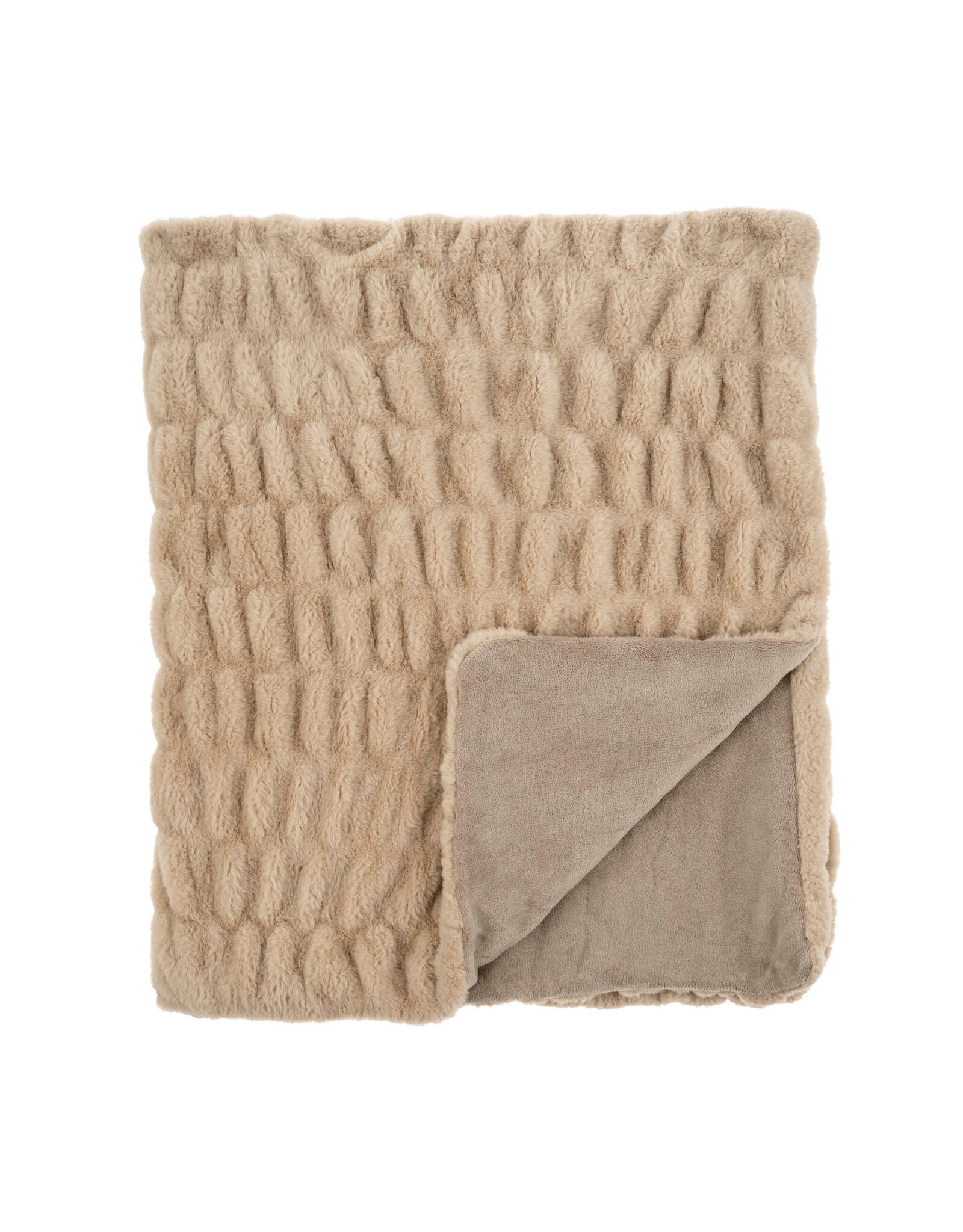 Faux Fur Throw, Taupe