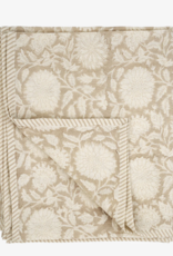 Maeve Block Print Tablecloth Sand, 104X60"