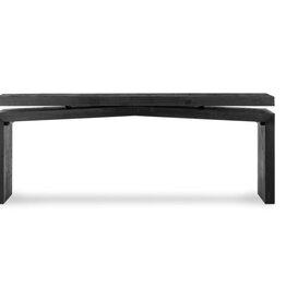 Matthes Large Console Table in Aged Black Pine 94"
