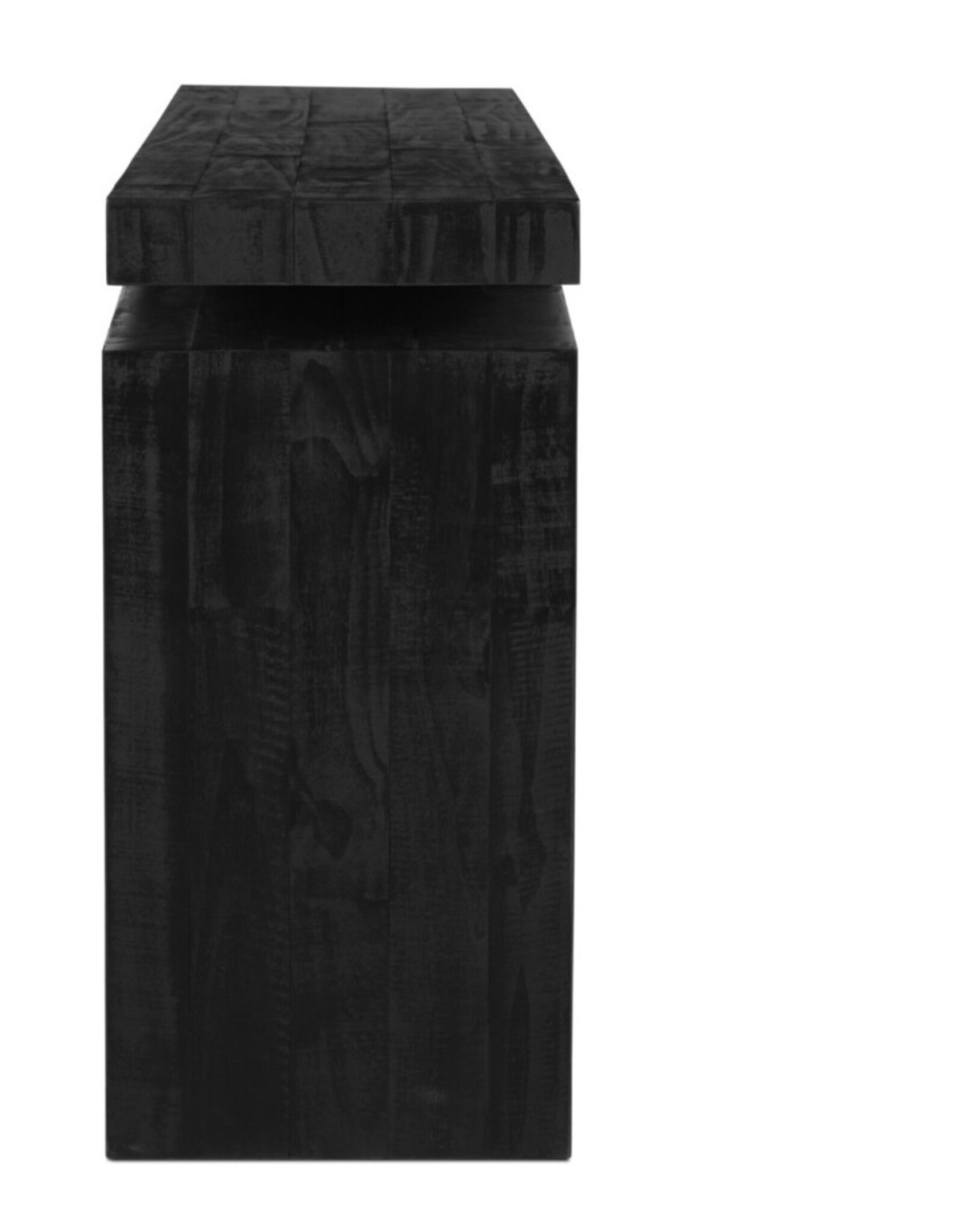 Matthes Large Console Table in Aged Black Pine 94"