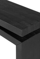 Matthes Large Console Table in Aged Black Pine 94"