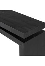 Matthes Large Console Table in Aged Black Pine 94"