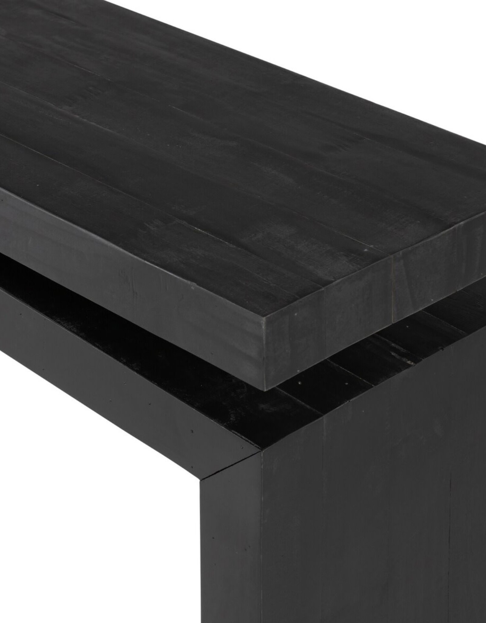 Matthes Large Console Table in Aged Black Pine 94"
