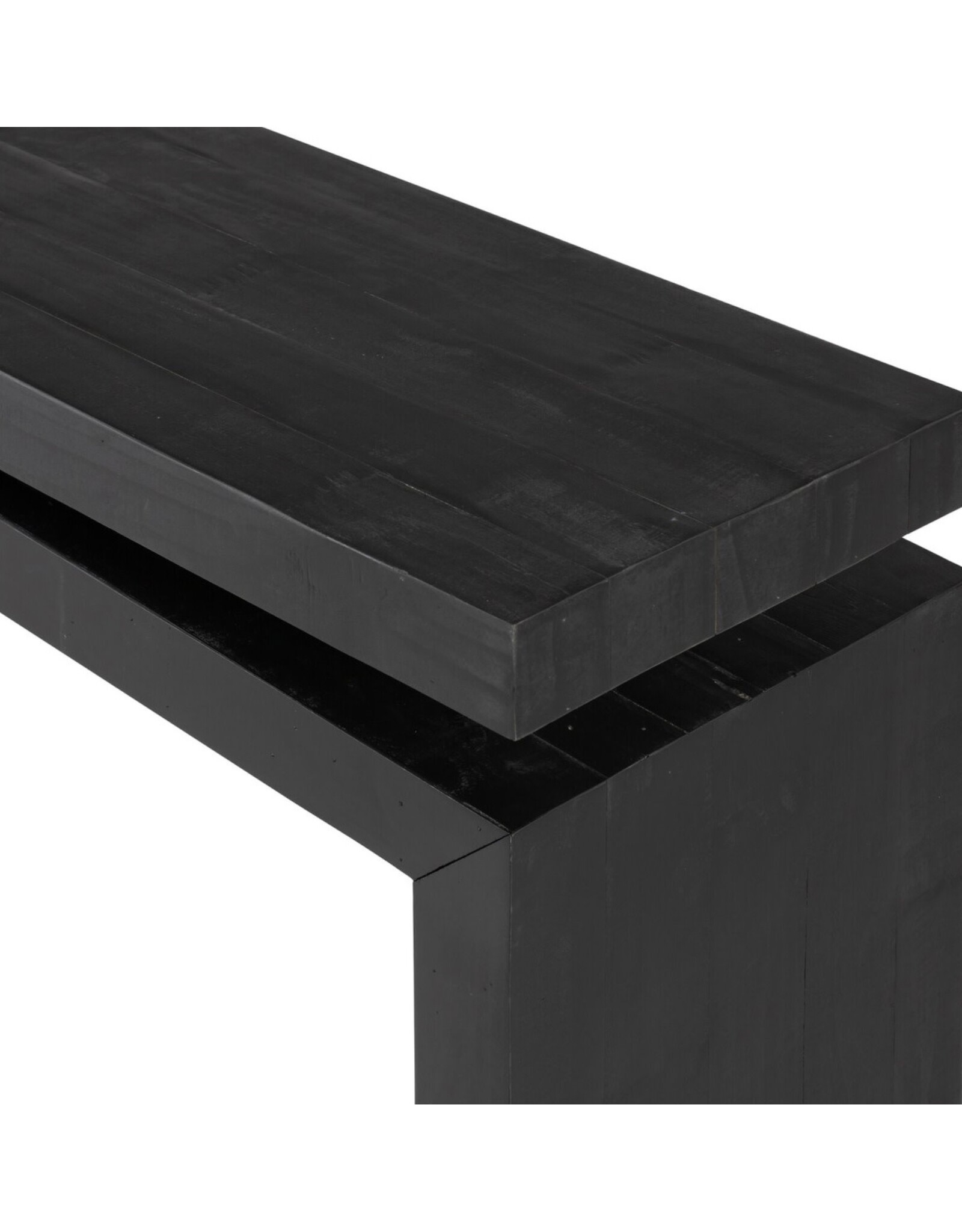 Matthes Large Console Table in Aged Black Pine 94"