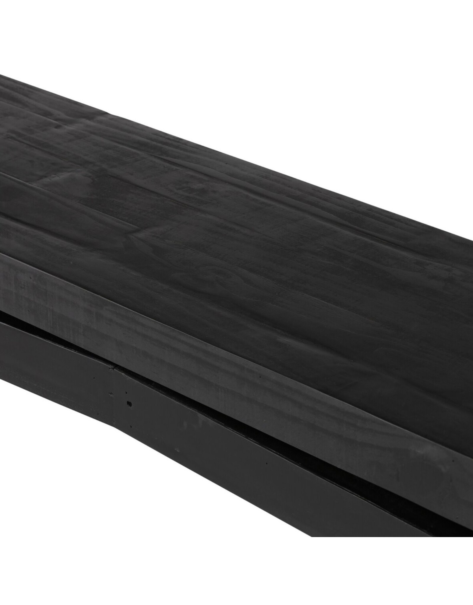 Matthes Large Console Table in Aged Black Pine 94"