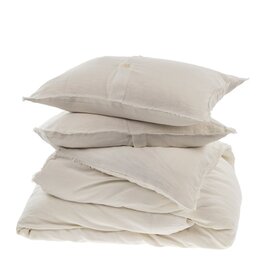 Lina Linen King Duvet Set, Ivory