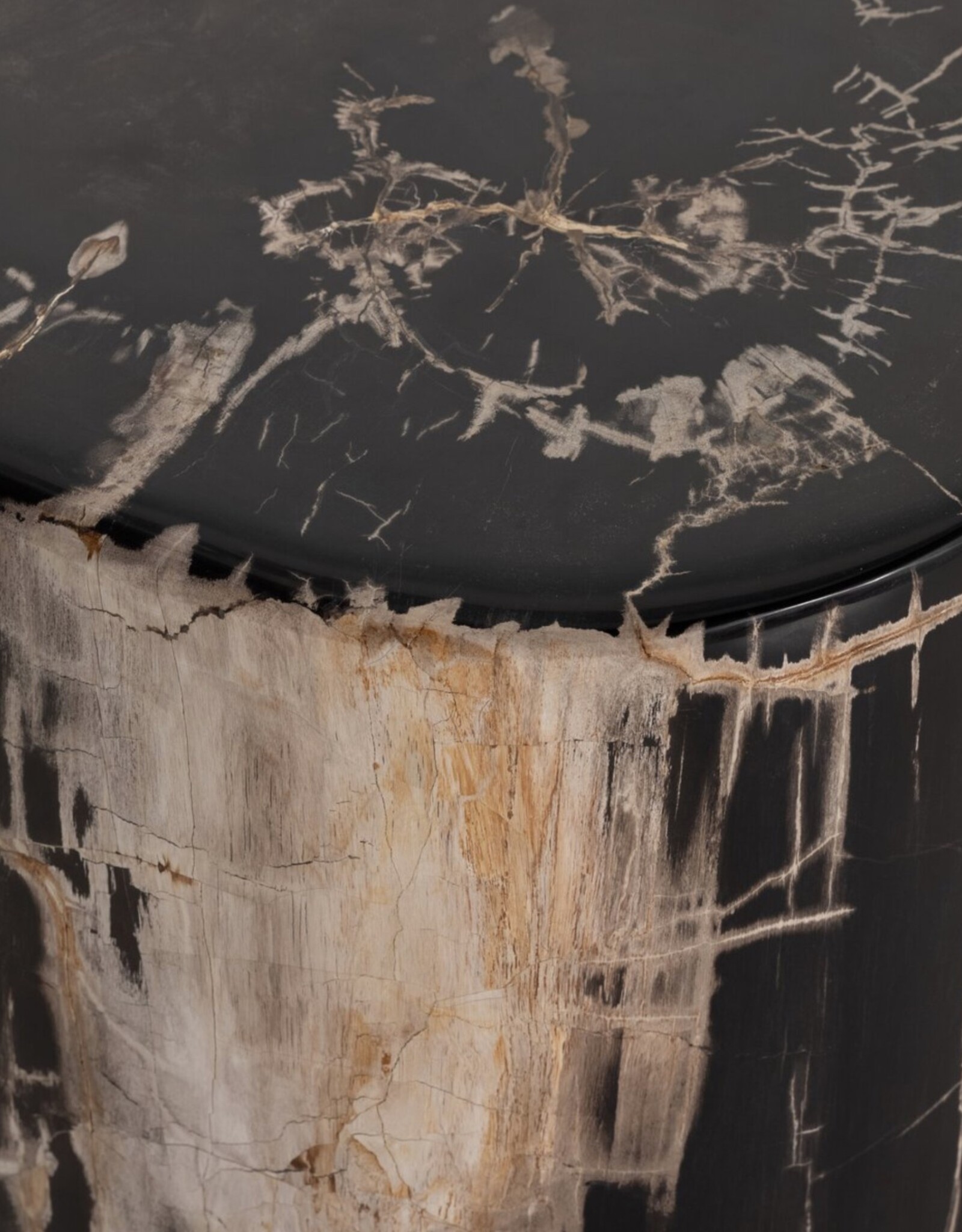 Kos End Table in Dark Petrified Wood