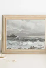Black Framed Rolling Waves Vintage Art Print