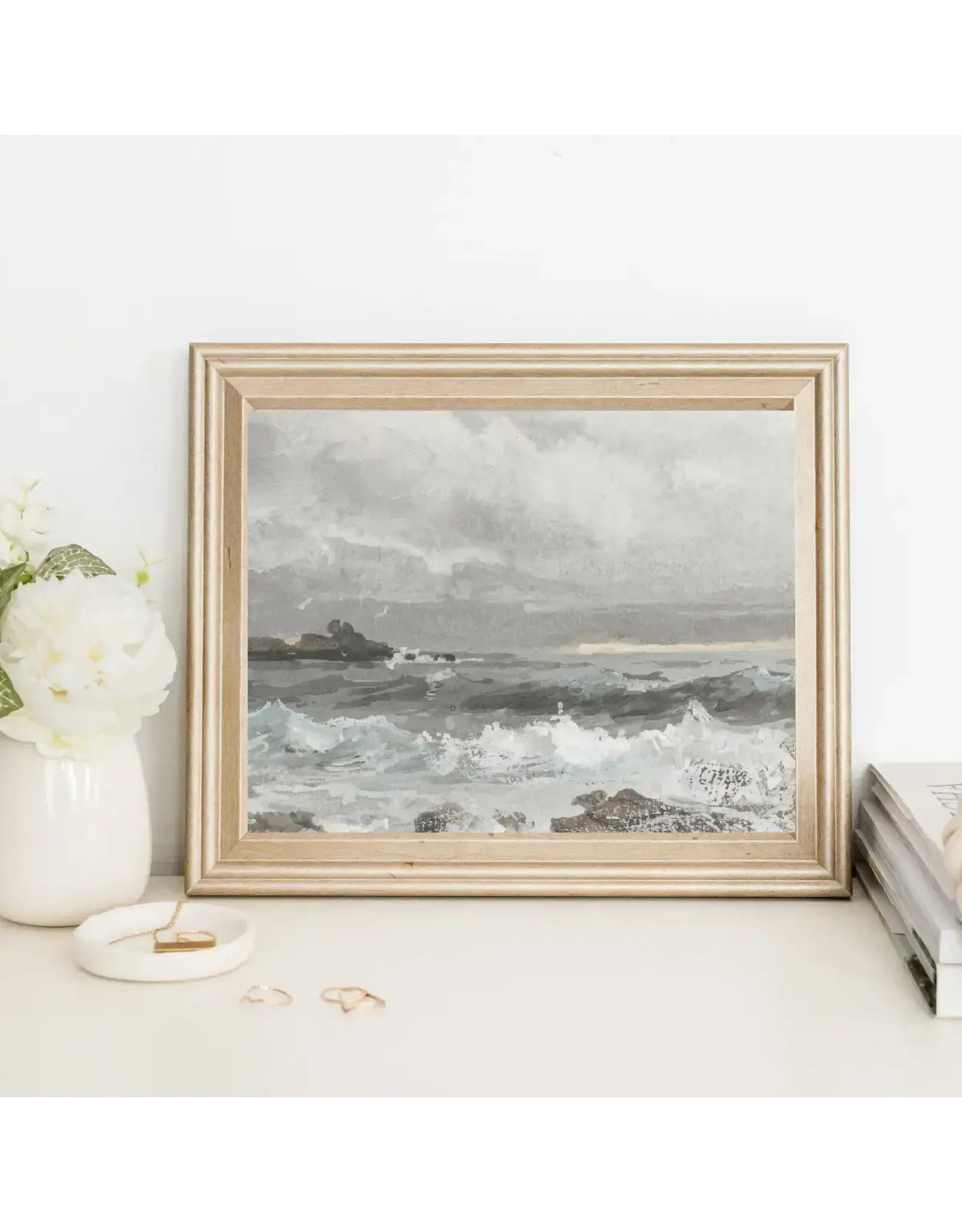 Rolling Waves Vintage Art Print