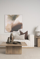 June Light Brown Wood w/ Fluting Square Coffee Table