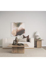 June Light Brown Wood w/ Fluting Square Coffee Table