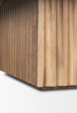 June Light Brown Wood w/ Fluting Square Coffee Table