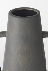 Kilian Tall Matte Brown-Gray Double Ear Vase
