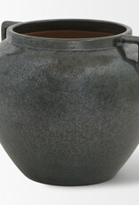 Kora Short Dark Metallic Double Ear Vase