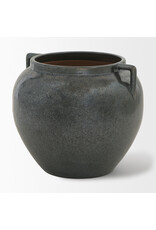 Kora Short Dark Metallic Double Ear Vase