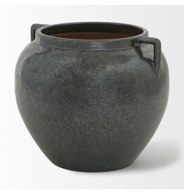 Kora Short Dark Metallic Double Ear Vase