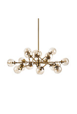 Rudyard Glass Globe and Gold Metal Chandelier