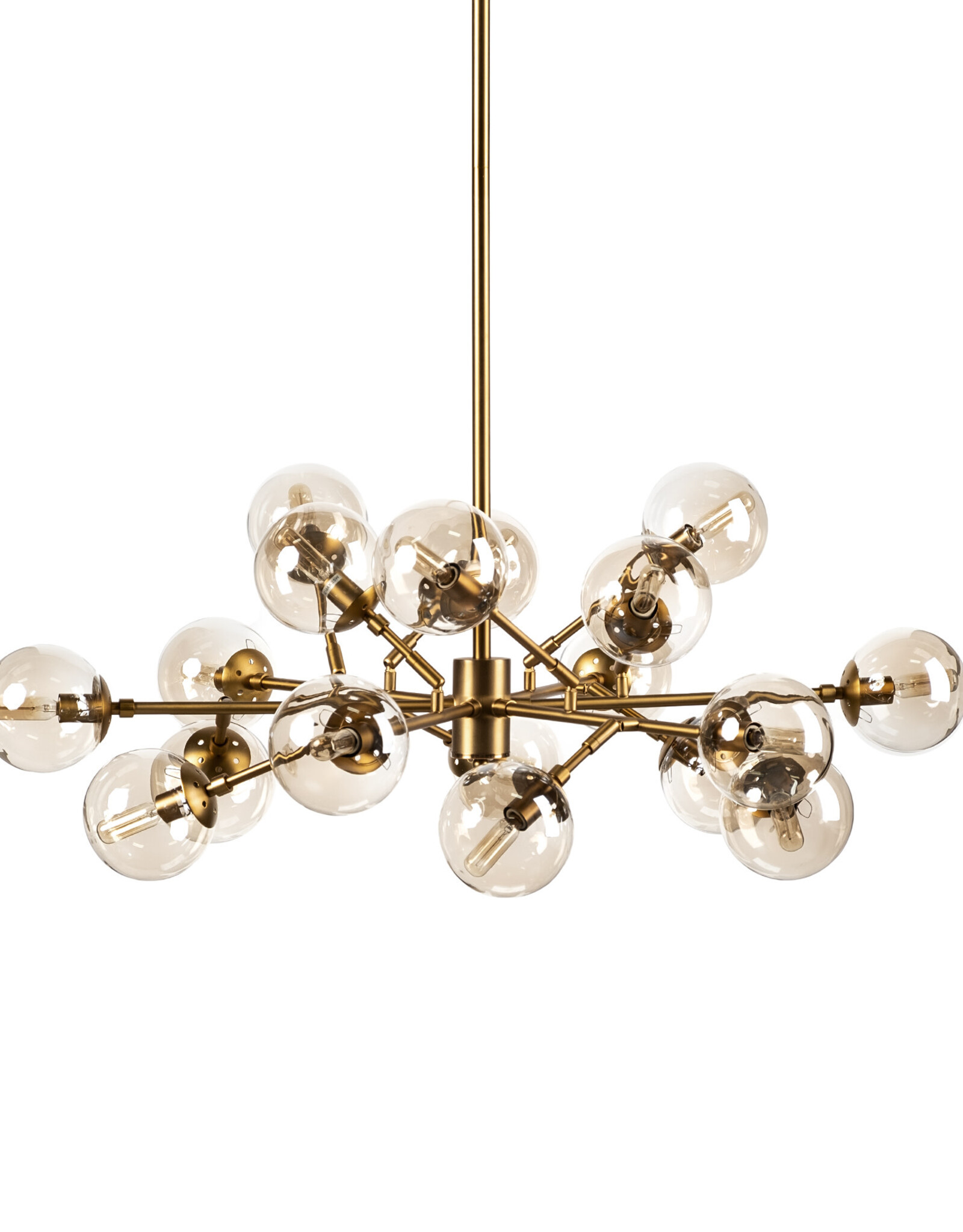 Rudyard Glass Globe and Gold Metal Chandelier