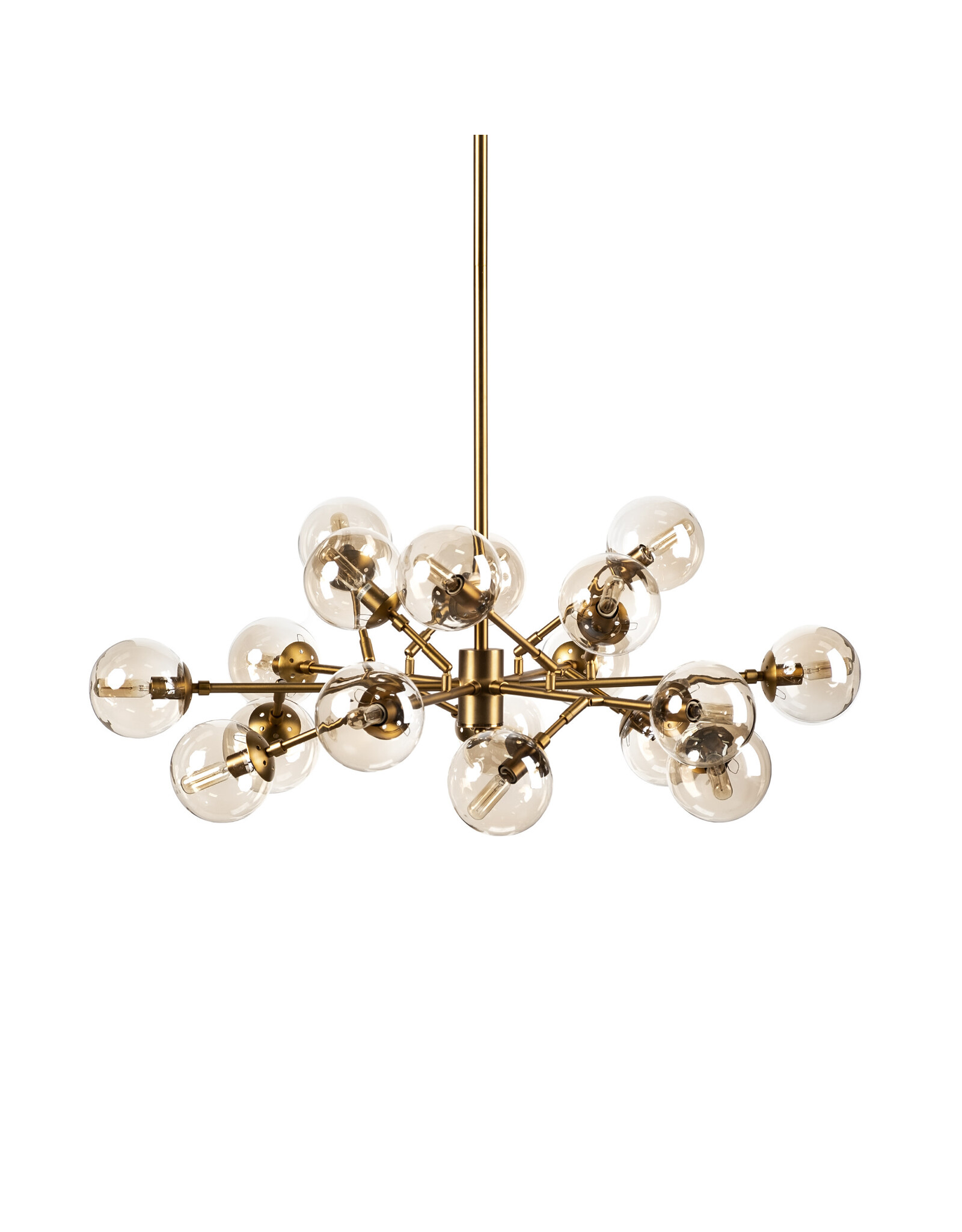 Rudyard Glass Globe and Gold Metal Chandelier